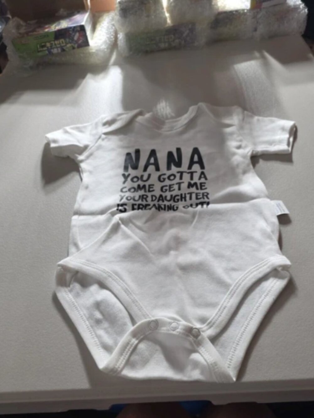 ❤️White Kids One-Piece Bodysuit with Black Graphic❤️